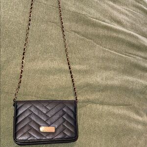 bebe Black Chevron Crossbody Bag